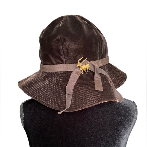 60s Velvet Floppy Hat - Picture 3 of 8